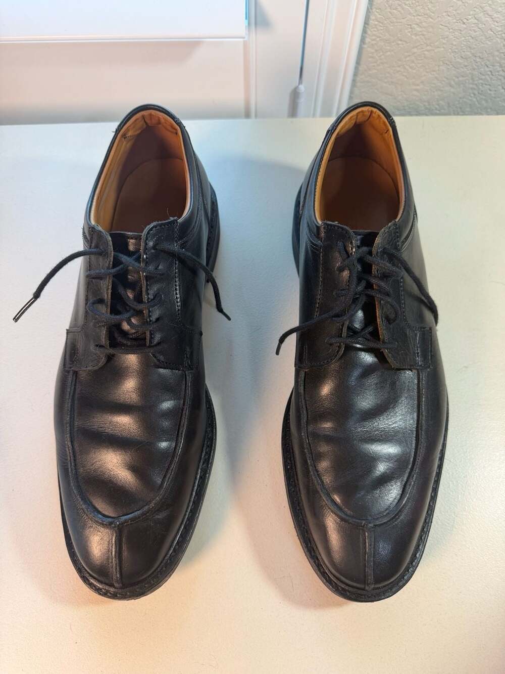 Allen Edmonds 5783 Black Leather Split Toe Derby Shoes Size 10.5 D